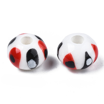 Handmade Porcelain European Beads PORC-S504-006-1