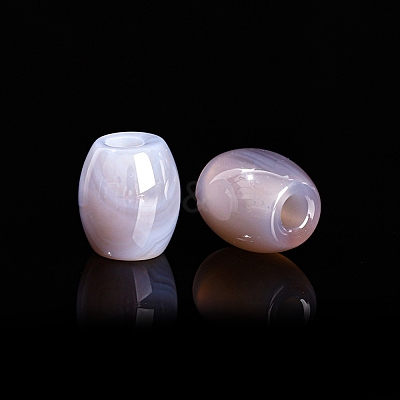 Natural Grey Agate Large Hole Barrel Beads PW-WG3EBC5-07-1