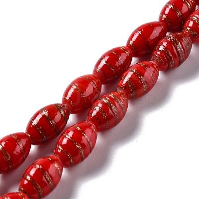 Handmade Gold Sand Lampwork Beads LAMP-F020-35G-1