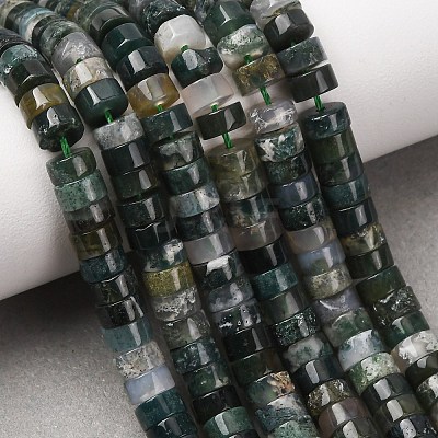 Natural Moss Agate Beads Strands G-M420-A14-01-1