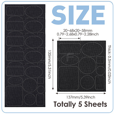 5 Sheets Denim Self-adhesive Patches PATC-TA0001-61E-1