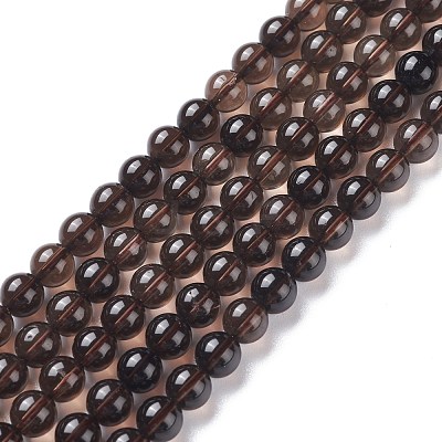Natural Smoky Quartz Beads Strands G-C076-6mm-4-1
