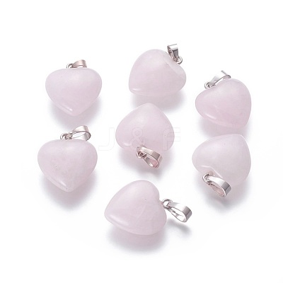 Natural Rose Quartz Pendants G-E434-04P-1
