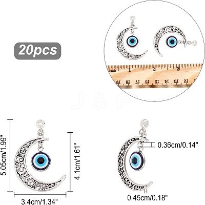 Alloy Hollow Moon Big Pendants FIND-NB0002-45-1
