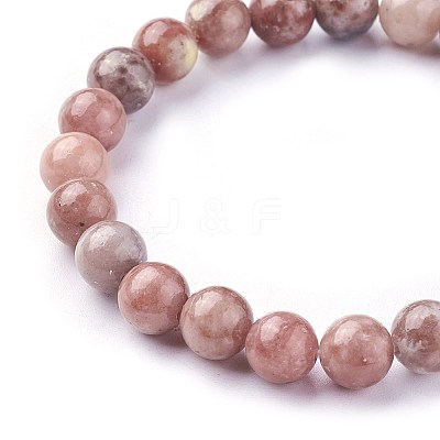 Natural Plum Blossom Jasper Beads Stretch Bracelets BJEW-F380-01-B08-1