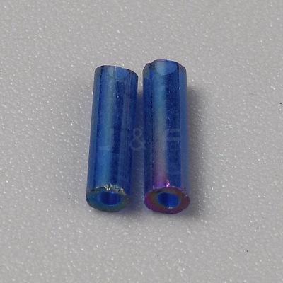 300Pcs Transparent Glass Round Bugle Beads GLAA-WH0015-74H-1
