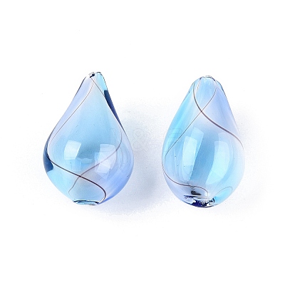 Transparent Handmade Blown Glass Globe Beads GLAA-T012-54A-1