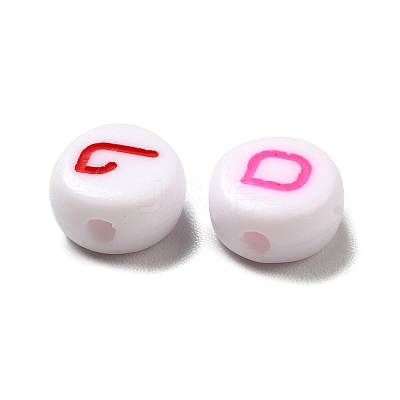 Opaque Flat Round Acrylic Enamel Beads OACR-P017-C01-1