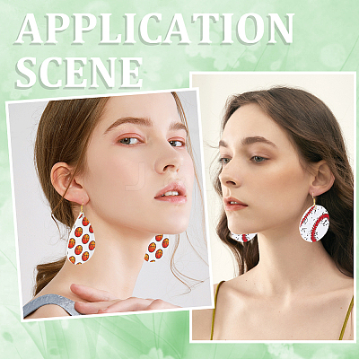 Sport Ball Theme Leather Dangle Earring DIY Making Kit DIY-SC0024-91-1-1