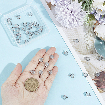 40Pcs White Cat Eye Charms STAS-UN0045-89-1