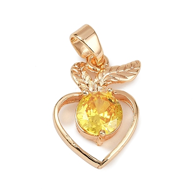 Brass Micro Pave Cubic Zirconia Pendants KK-E795-27KCG-04-1