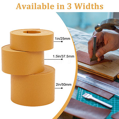 2M Flat Double Face Lychee Pattern Imitation Leather Band LC-WH0010-01C-05-1