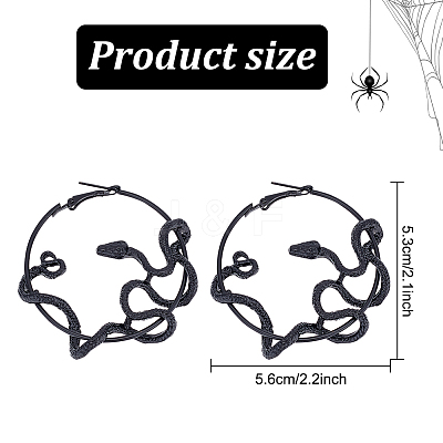 3 Pairs 3 Colors Alloy Snake Wrapped Ring Hoop Earrings for Women EJEW-AN0001-63-1