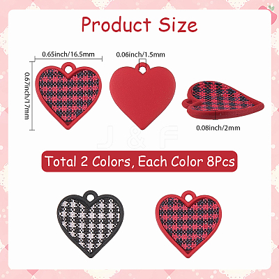 16Pcs 2 Colors Spary Painted Alloy Polyester Pendants FIND-SC0016-84-1