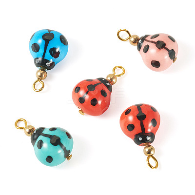 5Pcs Handmade Porcelain Pendants PALLOY-TAC0293-1