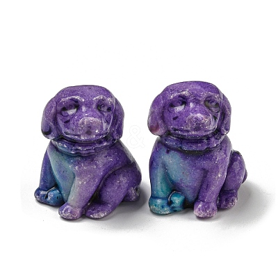 Dyed Natural Imperial Jasper Dog Figurine Statue for Living Room Table Home Decoration DJEW-N003-05D-1
