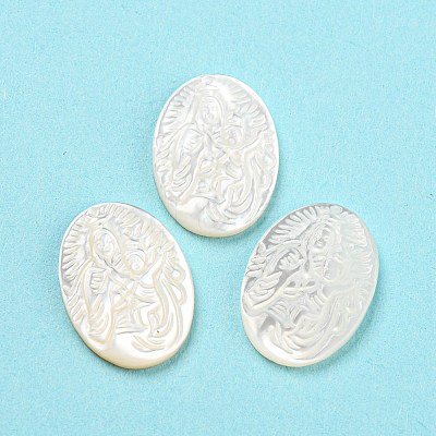 Religion Natural Sea Shell Cabochons SHEL-D079-24-1