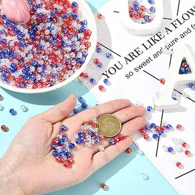 900Pcs 3 Colors Transparent Acrylic Beads MACR-FS0002-23-1