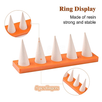 Resin Artificial Marble Ring Finger Display Stands AJEW-I048-07-1