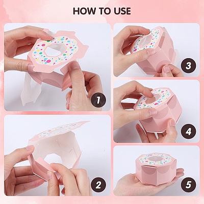Hexagon Donut Cardboard Boxes CON-WH0019-18B-1