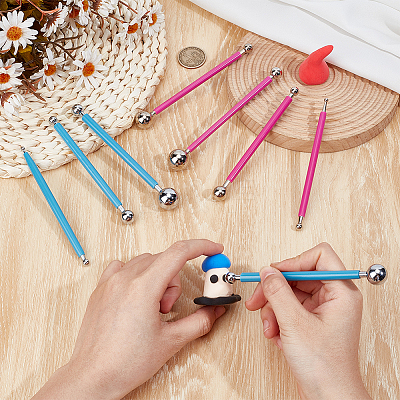 8Pcs 2 Colors DIY Stainless Steel Sculpture Tools AJEW-BC0008-93-1