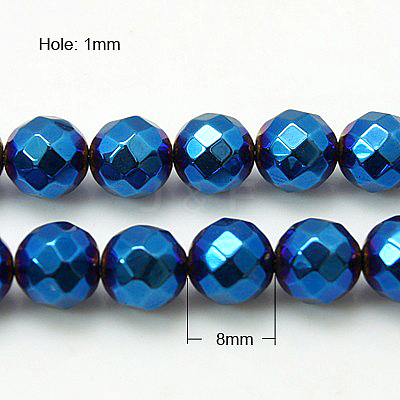 Non-Magnetic Synthetic Hematite Beads Strands G-C018-8mm-1
