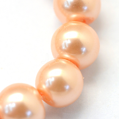 Baking Paint Pearlized Glass Pearl Round Bead Strands HY-Q003-4mm-18-1