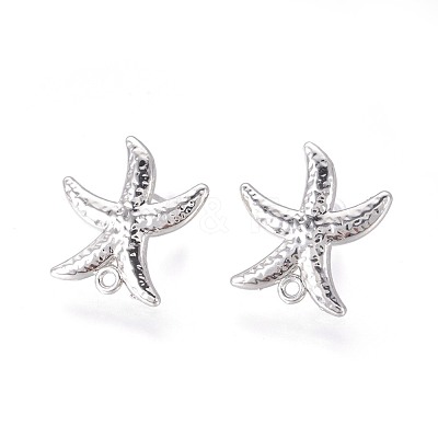 Brass Stud Earring Findings KK-F809-15P-1