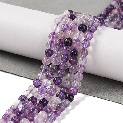 Natural Purple Fluorite Beads Strands G-P530-B08-01-1