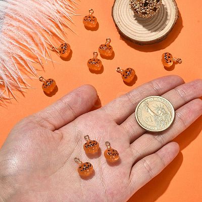 10Pcs Halloween Theme Transparent Resin Charms RESI-CJ0002-93-1