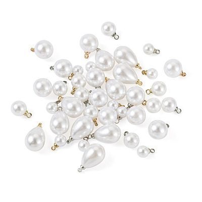 48Pcs 8 Style Acrylic Imitation Pearl Charms OACR-TA0001-09-1