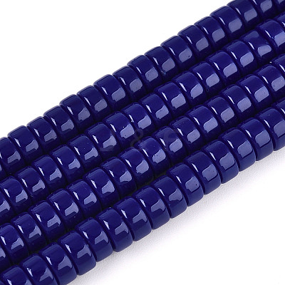 Opaque Solid Color Glass Beads Strands LS-GLAA-N026-3x6mm-09-1