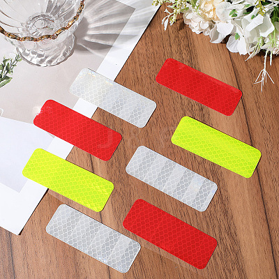 60Pcs 3 Colors PET Plastic Reflective Stickers DIY-SP0004-36-1