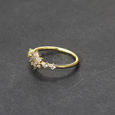 Brass Micro Pave Clear Cubic Zirconia Finger Rings FS-WGF1294-01-1