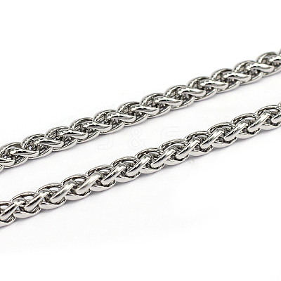 Tarnish Resistant 3.28 Feet 304 Stainless Steel Wheat Chains X-CHS-L001-30-4mm-1