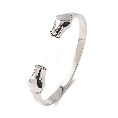 304 Stainless Steel Cuff Bangles for Women Men BJEW-P386-01AS-1