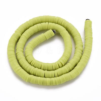 Flat Round Handmade Polymer Clay Beads CLAY-R067-6.0mm-10-1