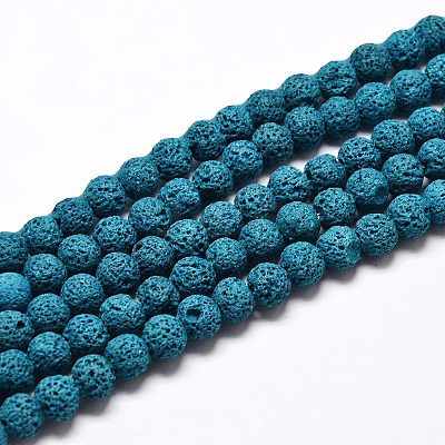 Natural Lava Rock Round Bead Strands G-I124-10mm-09-1