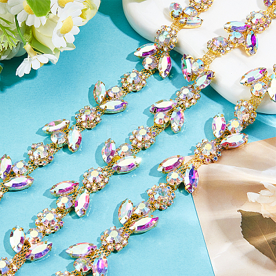 1 Yard Glass Rhinestone Chains DIY-WH0061-027G-1