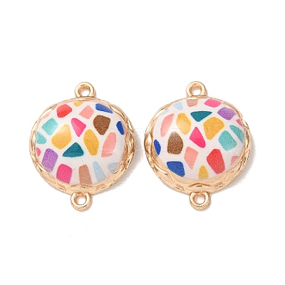 Printed Alloy Enamel Connector Charms AL-CBA2638-01-1