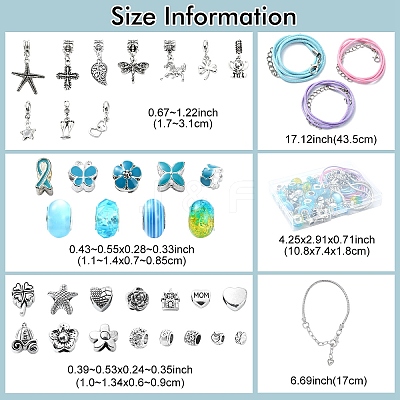 DIY Resin & Alloy & Polymer Clay Rhinestone European Beads Bracelets & Necklace Jewelry Making Kits DIY-YW0009-46-1