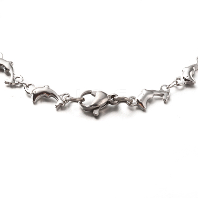 Tarnish Resistant 304 Stainless Steel Dolphin Link Bracelets X-BJEW-O076-03P-1