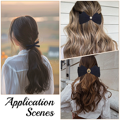 6 Styles Iron & Polyester Alligator Hair Clips for Girls PHAR-SP0001-20-1