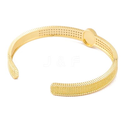 Brass Micro Pave Cubic Zirconia Open Cuff Bangles BJEW-S147-27B-G-1
