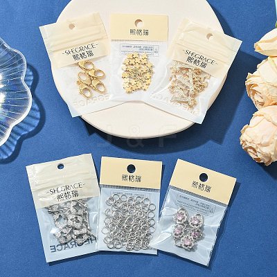 SHEGRACE Bras Micro Pave Clear Cubic Zirconia Lobster Claw Clasps XGRQ5F098-796G-1