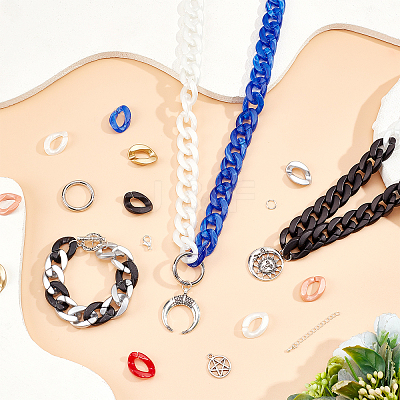 DIY Curb Chains Bracelets Necklaces Making Kits DIY-PH0009-27-1