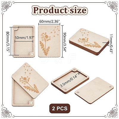 Flower Wood Storage Tool AJEW-WH0348-360C-1