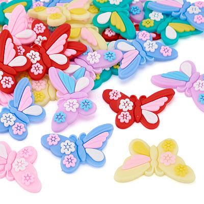30Pcs 6 Colors Plastic Cabochons KY-TA0001-30-1