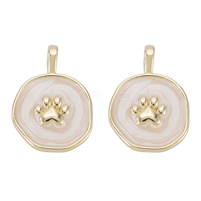 2Pcs Brass Enamel Pendants KK-TADJ0001-15B-1
