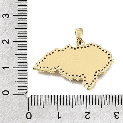 Brass Micro Pave Clear Cubic Zirconia Pendants KK-C263-31D-G-1